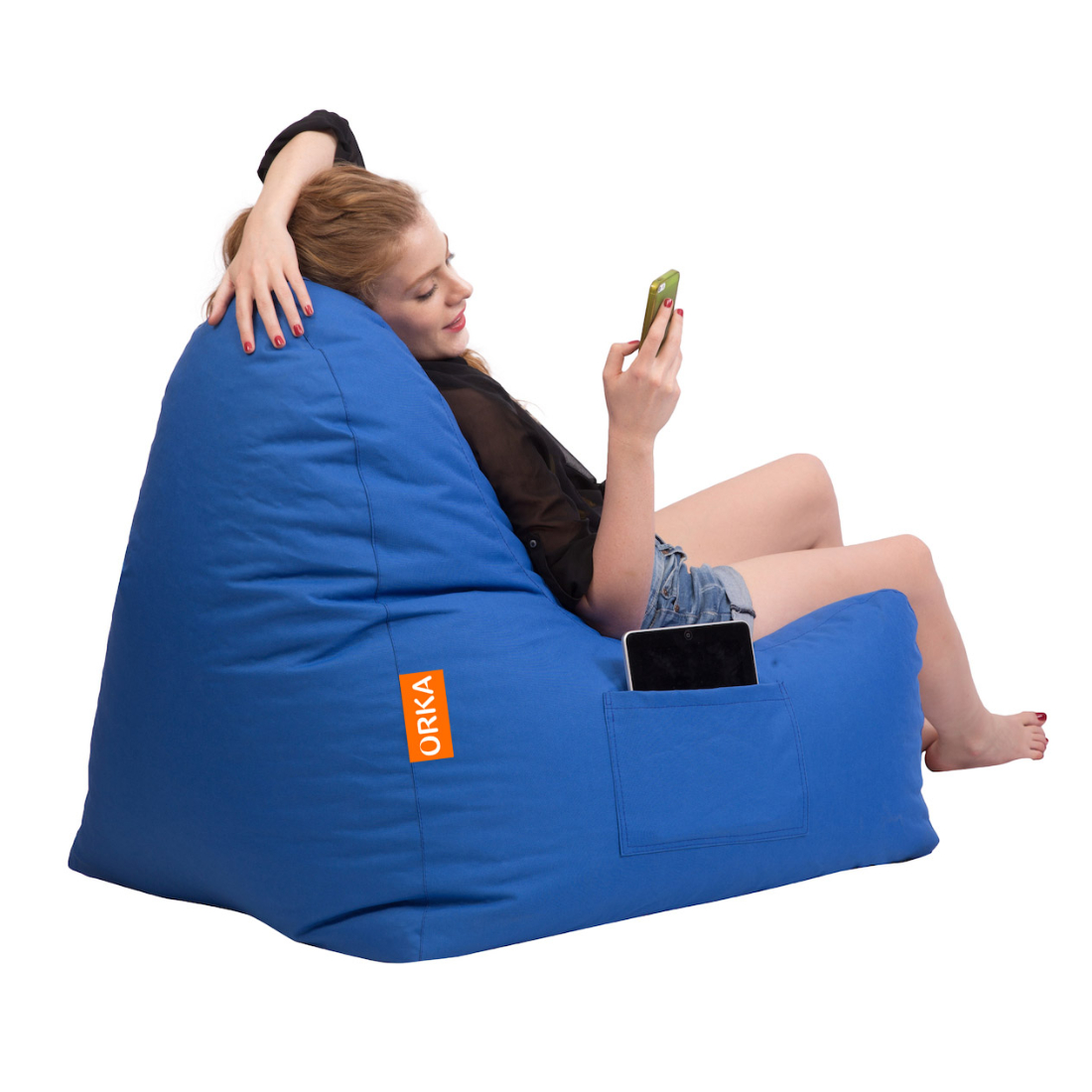 Can bean bags Solid Denier Fabric Triangle Chair Bean Bag With Footstool